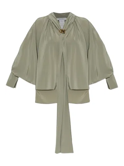 Max Mara Bluse Mit Schleifenkragen In Green