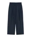 Max Mara Wool Crepe Trousers In Blue