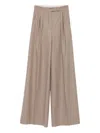 Max Mara High Waist Wide Leg Trousers With Pockets In Brown