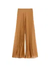 Max Mara Pianoforte Grembo Plisse Pants In Brown
