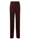 Max Mara Cannes Wide Leg Wool Gabardine Trousers Bordeaux In Burgundy