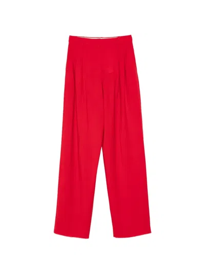 Max Mara Pleated Trousers In Red