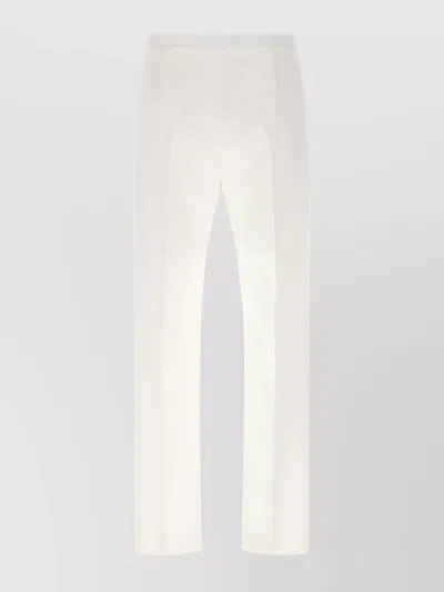 Max Mara Pleated Trousers With Pockets And Belt Loops In White