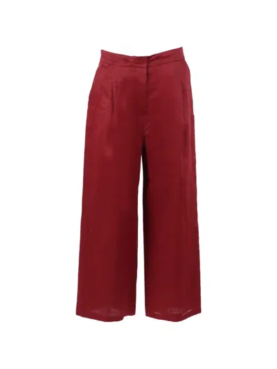 Max Mara Pleated Wide-leg Trousers In Burgundy