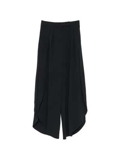 Max Mara Pleated Wide-leg Palazzo Pants In Black