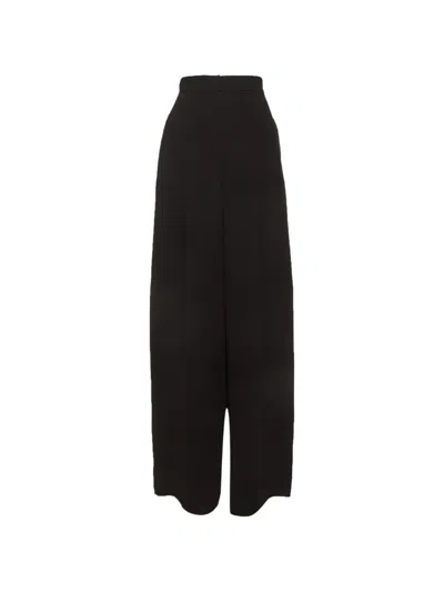 Pre-owned Max Mara Pleated Wide-leg Trousers In Black