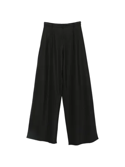 Max Mara Pleated Wide-leg Trousers In Black