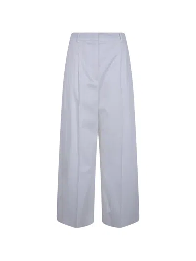 Max Mara Pleated Wide-leg Trousers In Blue
