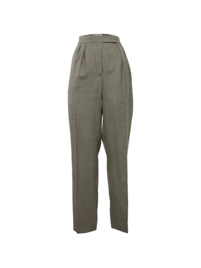 Pre-owned Max Mara Pleated Wide-leg Trousers In Gray