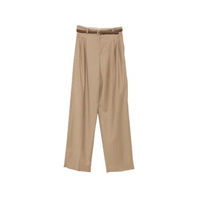 Max Mara Pleated Wide-leg Trousers In Neutrals