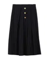 Max Mara Pleated Wool Skirt In Black