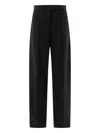 Max Mara Oversize Trousers In Stretch Wool In Black