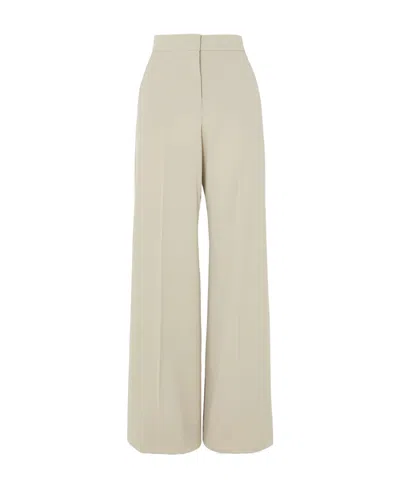 MAX MARA PLEATED WOOL WIDE-LEGGED CASUAL TROUSERS