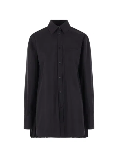 Max Mara Pleated-back Button-up Shirt In Black