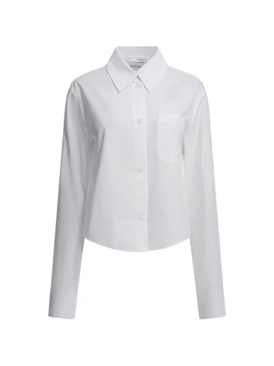 Max Mara Pleated-back Chest-pocket Shirt In White