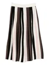 Max Mara Pleiadi Pleated Striped Skirt In Multi
