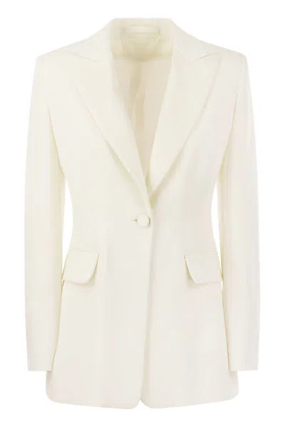 Max Mara Plinio - Single-breasted Cady Tuxedo Jacket In White