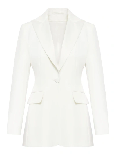 Max Mara Plinio Cady Single Breasted Jacket In White