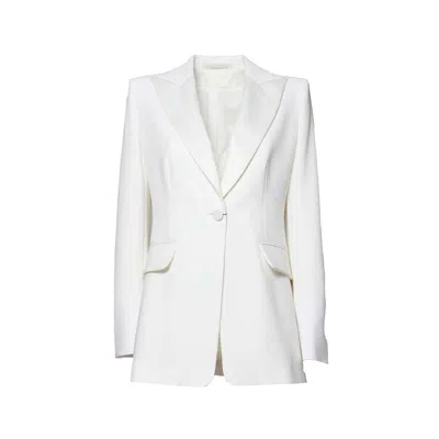 Max Mara Plinio Smoking Jacket In Off-white Cady