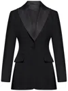 Max Mara Single-breasted Long-sleeved Jacket In Black