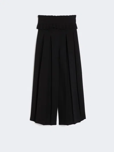 Max Mara Plissé-pleated Cady Trousers In Black