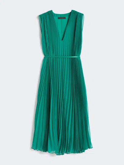 Max Mara V-neck Sleeveless Dress In Green