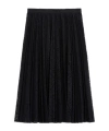 Max Mara Blue Lace Leandro Pleated Midi Skirt In Black