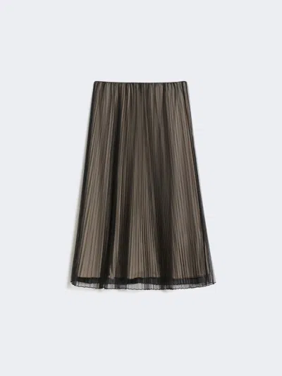Max Mara Plissé-pleated Tulle Skirt In Black