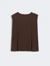 Max Mara Plissé-pleated Yarn T-shirt In Brown