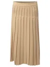 Max Mara Luisa Pleated A-line Skirt In Beige