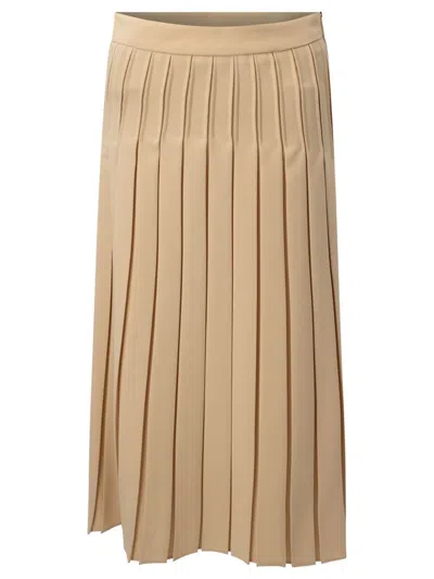Max Mara "plissè" Skirt In Beige