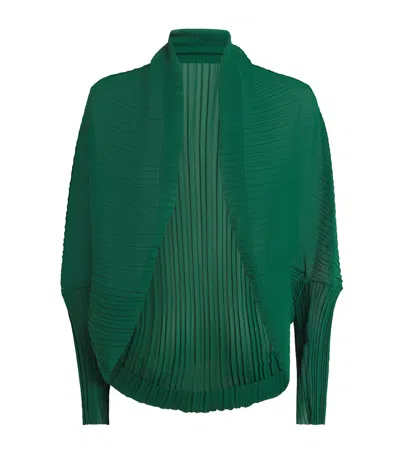 Max Mara Plissé Stole In Green