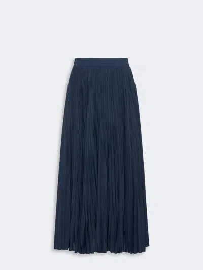 Max Mara Plissé-pleated Skirt In Navy