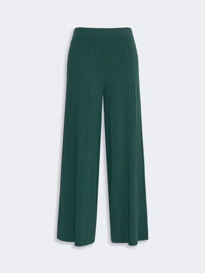 Max Mara Plissé-pleated Viscose Yarn Trousers In Green