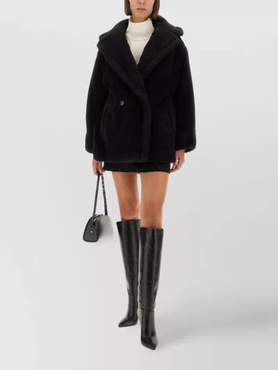 Max Mara Plush Teddy Coat Olga Style In Black