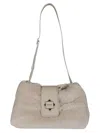 Max Mara Plush Textured Cuscino Teddy Shoulder Bag In Gray