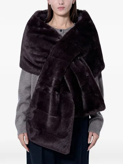 Max Mara Plush Wrap-around Scarf In Purple