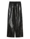 Max Mara Plutone Elastic-waist Leather-effect Trousers In Black