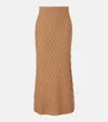 Max Mara Po Knitted Camel Hair Maxi Skirt In Neutral
