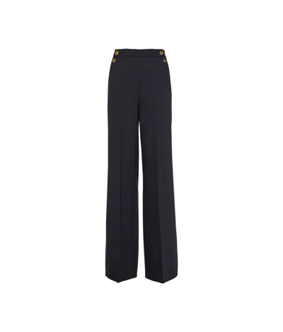Max Mara Pocket Casual Pants In Blue
