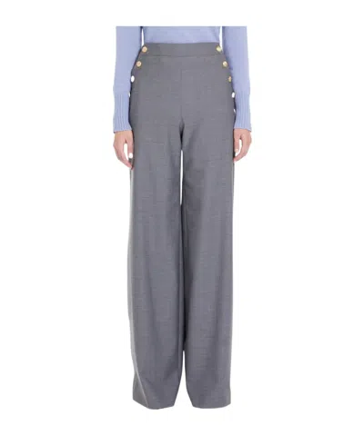 Max Mara Pocket Casual Pants In Gray