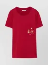Max Mara Pocket Embroidery Round Neck Straight Hem