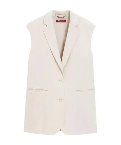 Max Mara Pocket Vest Casual Jacket In White