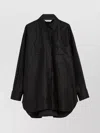 Max Mara Pocketed Hem Long Sleeve Top In Black