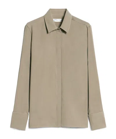 MAX MARA MAX MARA LOGO EMBROIDERED LONG-SLEEVED SHIRT