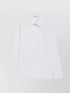 Max Mara Pointed Collar Cotton Stretch Top In White