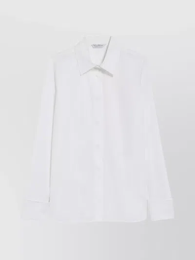 MAX MARA POINTED COLLAR COTTON STRETCH TOP
