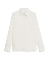 Max Mara Pointed Collar Long-sleeved Shirt In White