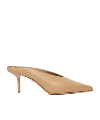 Max Mara Pointed High-heeled Sandals In Beige