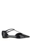 Max Mara Fsilkway Leather Ballet Flats In Black